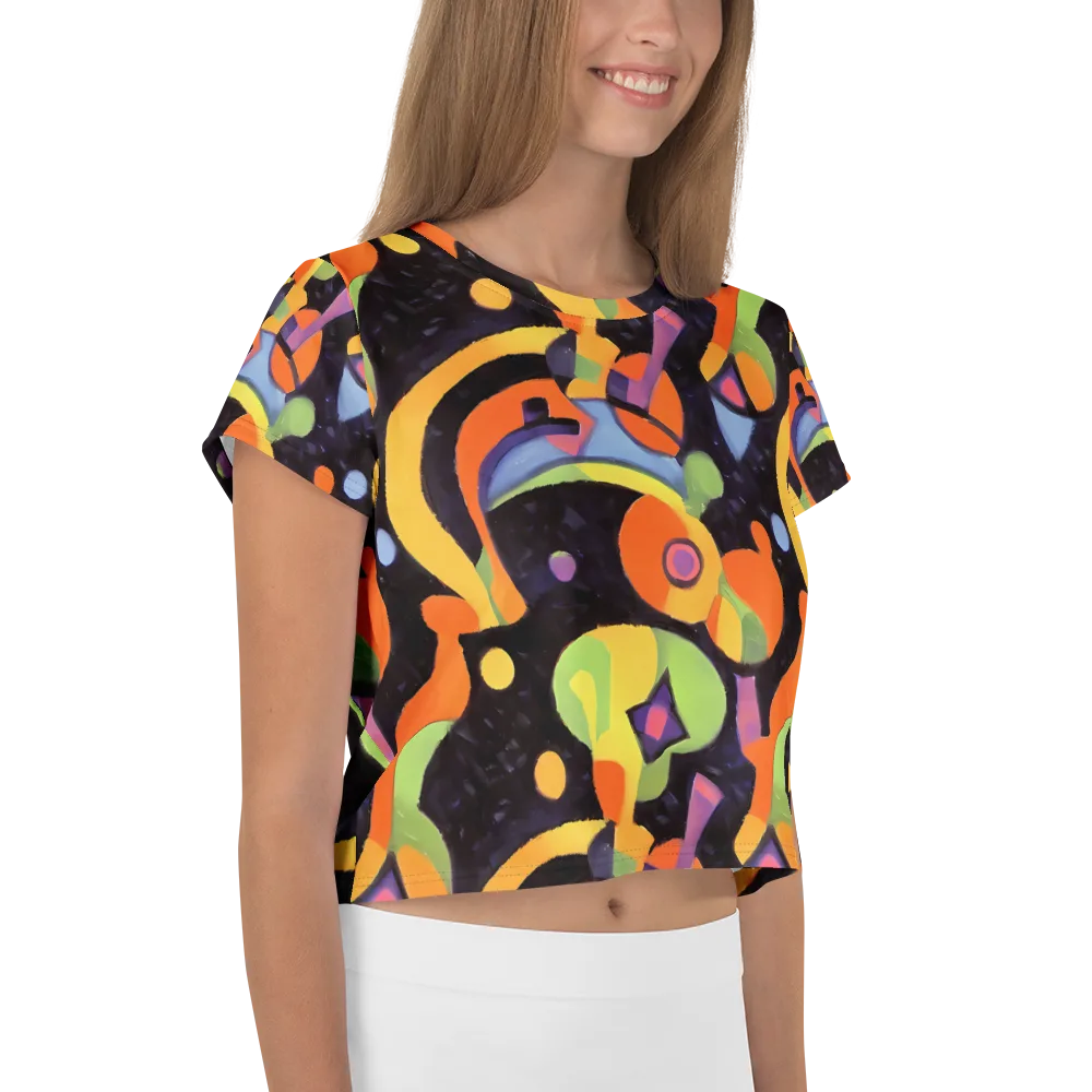 Neon Symphony on Crop Tee — Right
