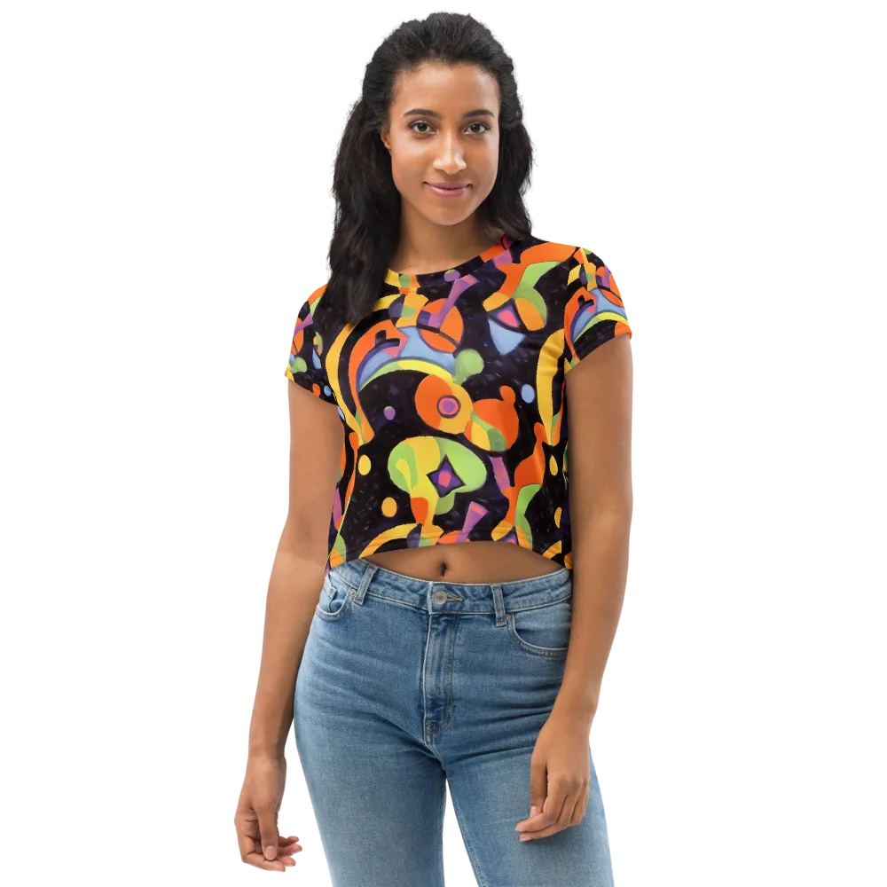 Neon Symphony on Crop Tee — Front