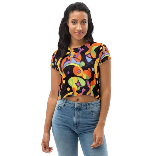 Neon Symphony on a Crop Tee