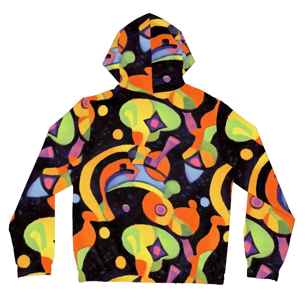 Neon Symphony on Women's Full-Zip Hoodie — Back