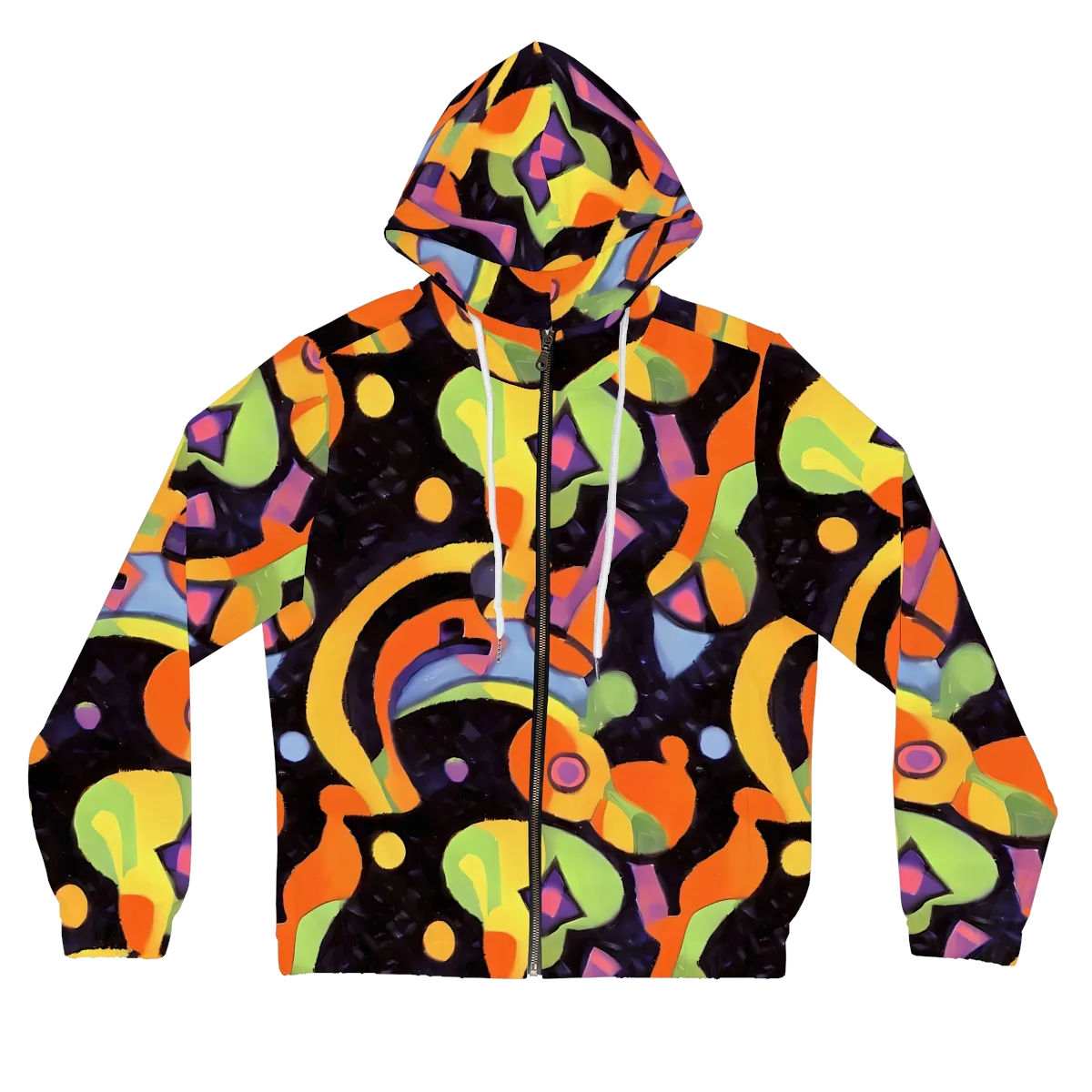 Neon Symphony on Women's Full-Zip Hoodie — Front