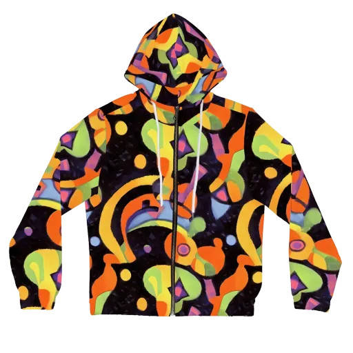 Neon Symphony on a Women's Full-Zip Hoodie