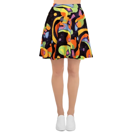 Neon Symphony on a Skater Skirt