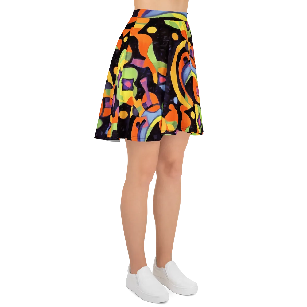 Neon Symphony on Skater Skirt — Right