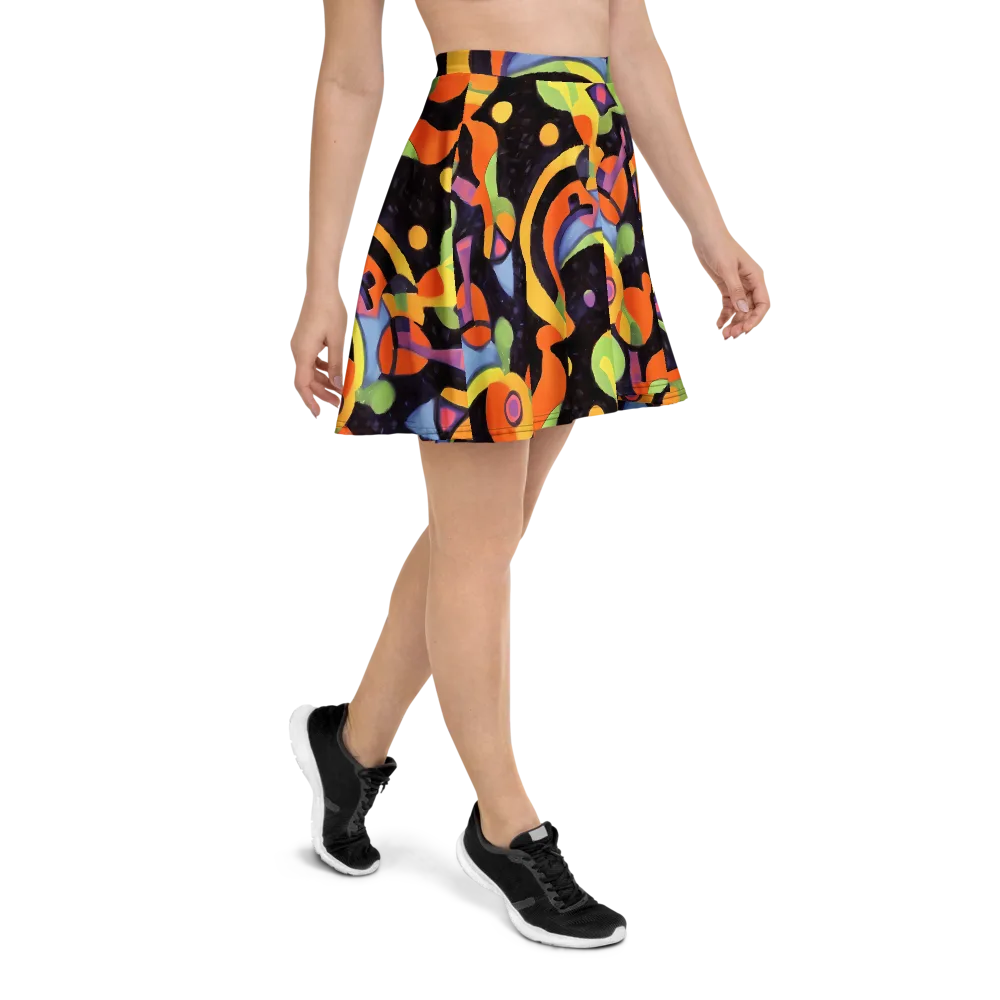 Neon Symphony on Skater Skirt — Right