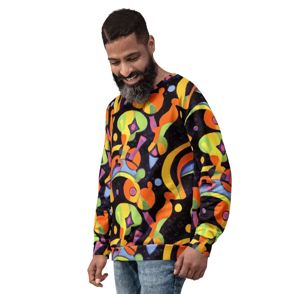 Neon Symphony on Sweatshirt — Left Front