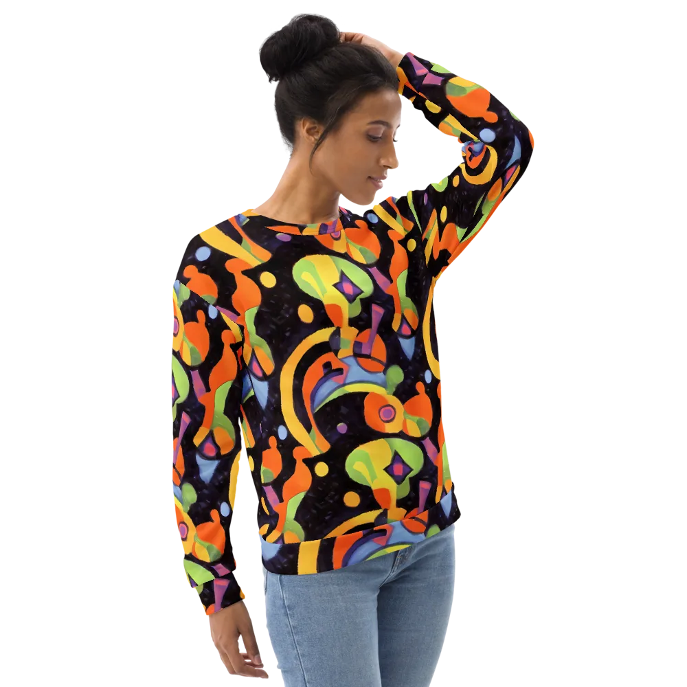 Neon Symphony on Sweatshirt — Right Front