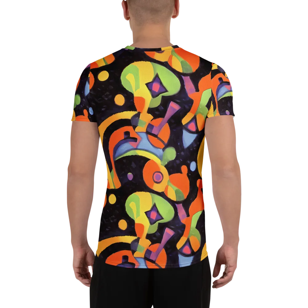 Neon Symphony on Men's Athletic T-Shirt — Back