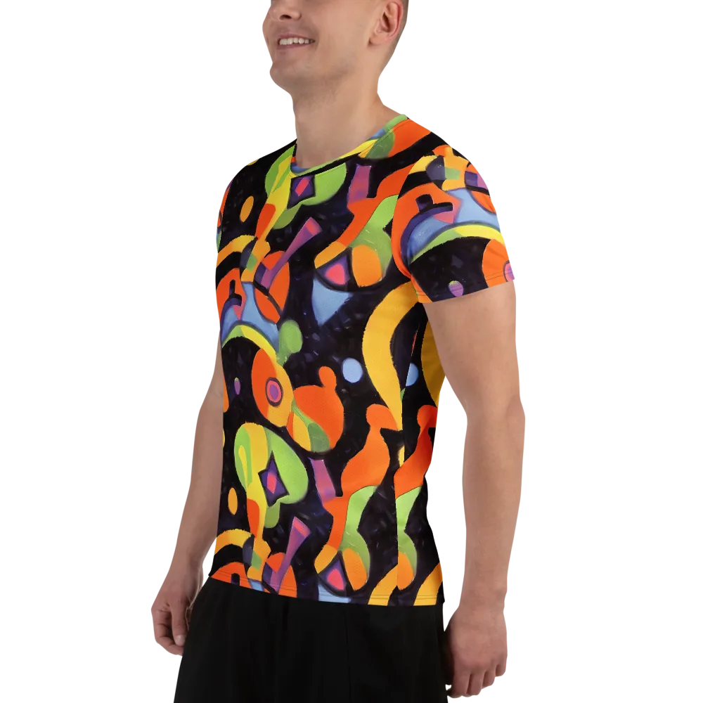 Neon Symphony on Men's Athletic T-Shirt — Left