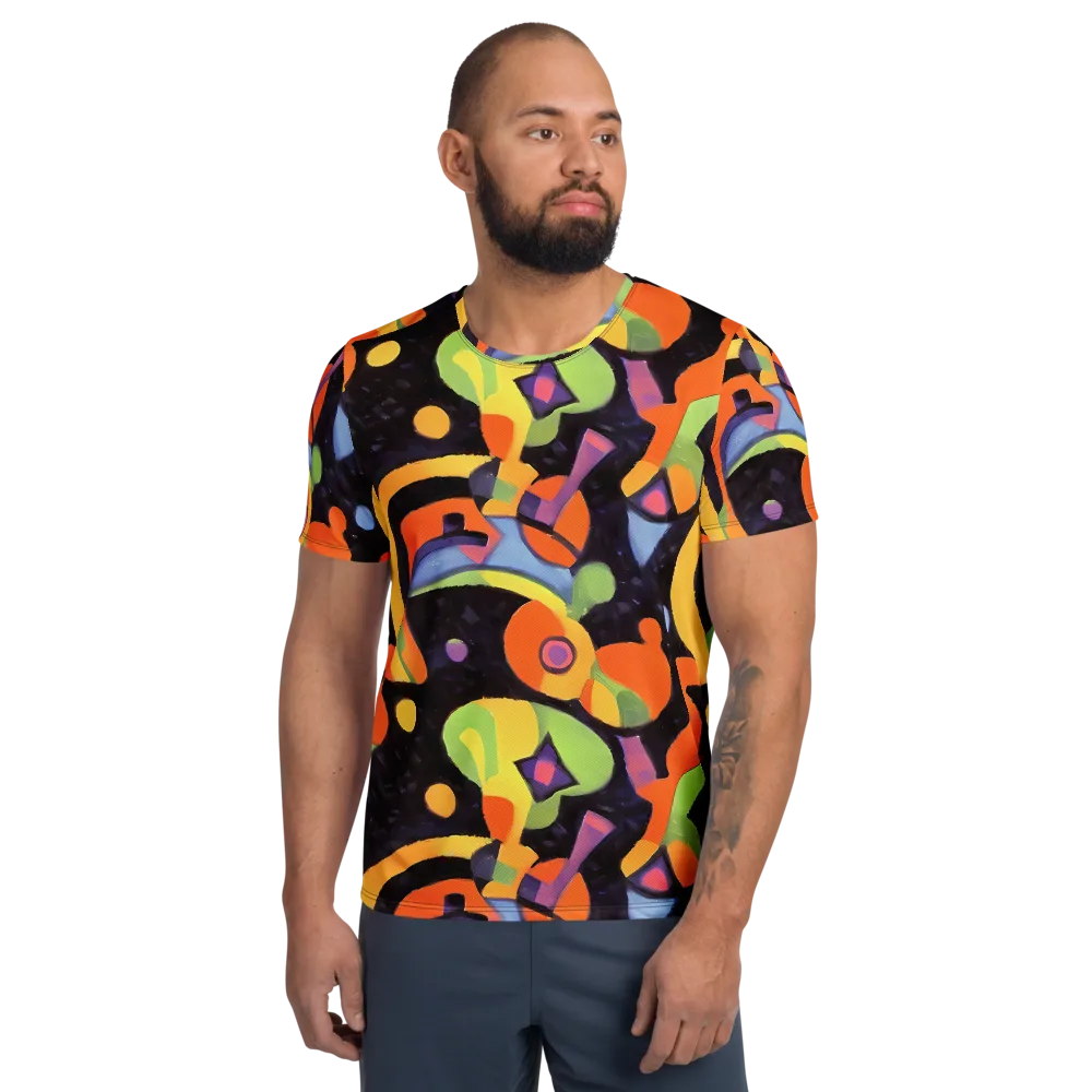 Neon Symphony on Men's Athletic T-Shirt — Front