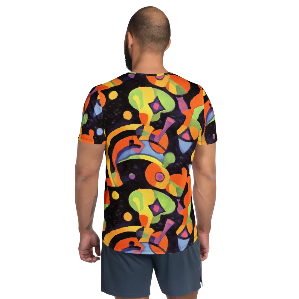 Neon Symphony on Men's Athletic T-Shirt — Back