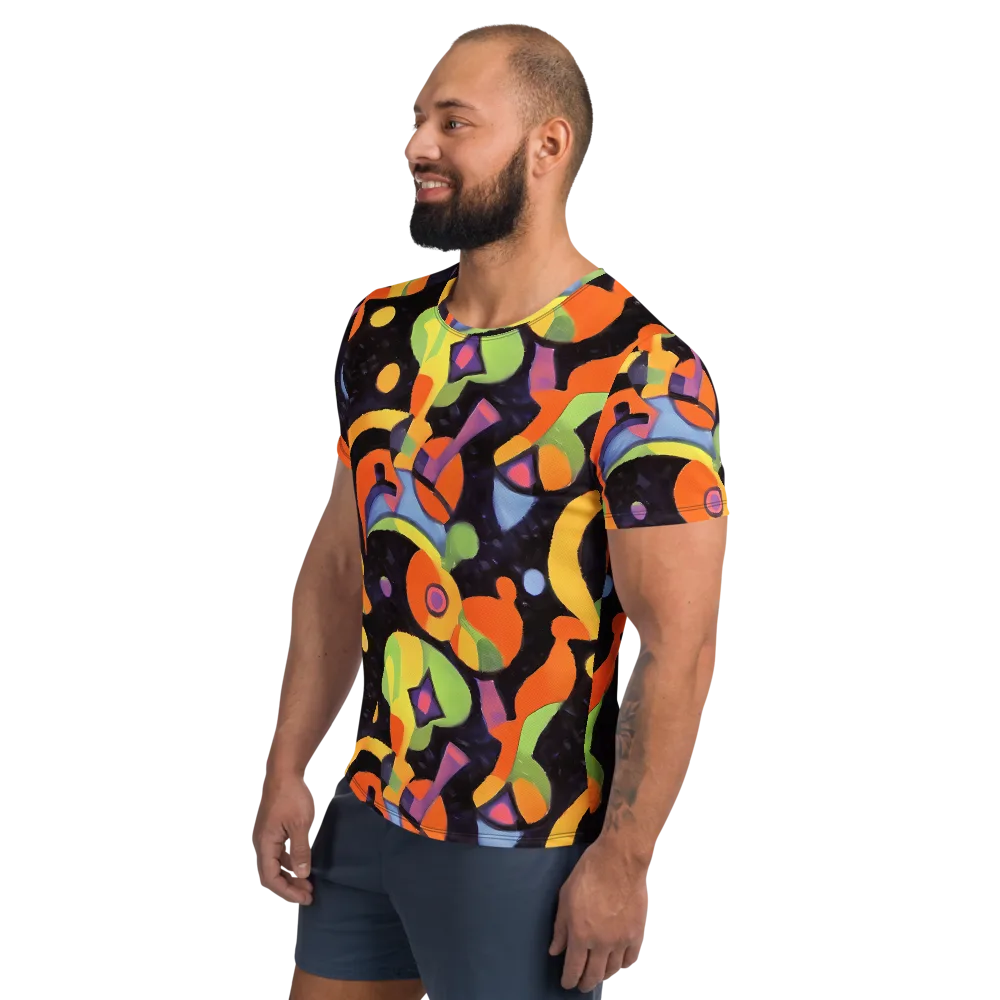 Neon Symphony on Men's Athletic T-Shirt — Left
