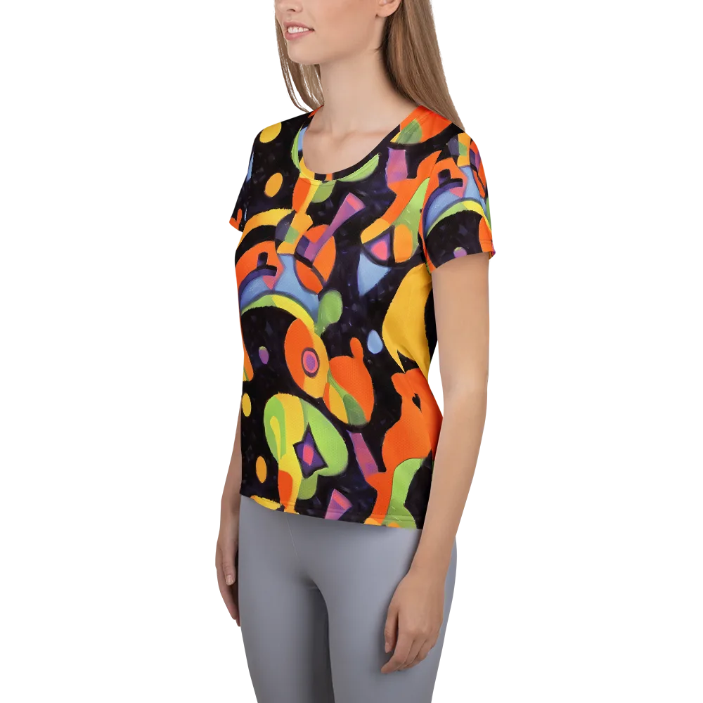 Neon Symphony on Women's Athletic T-Shirt — Left