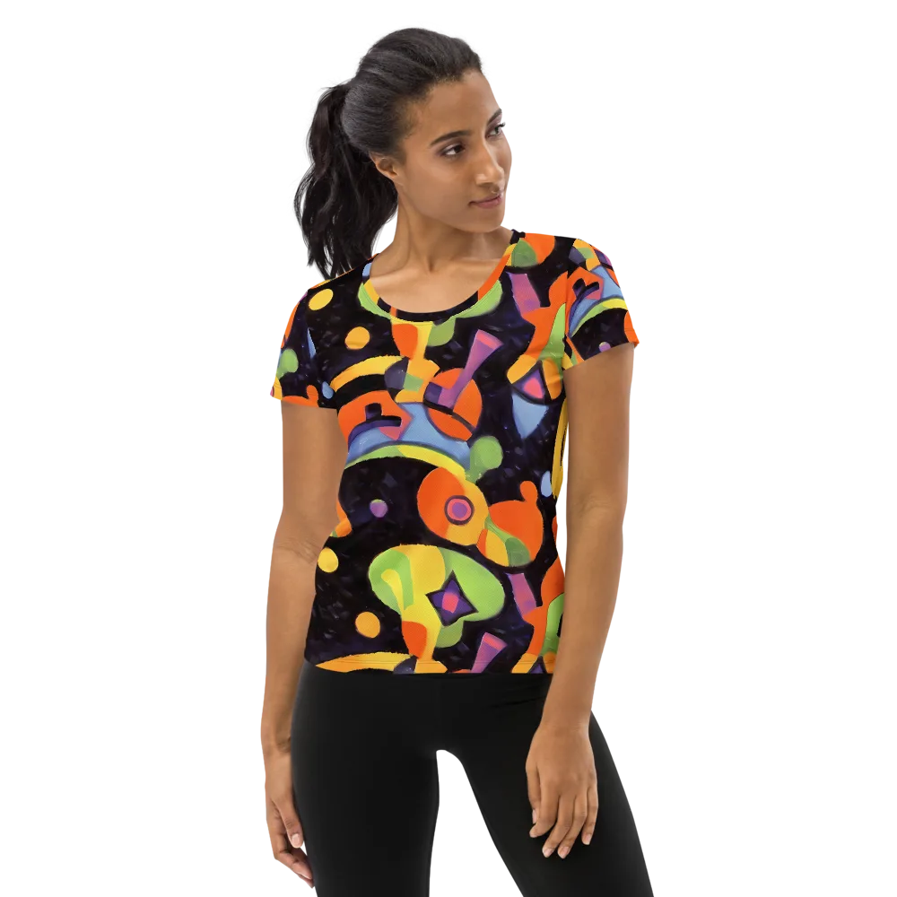Neon Symphony on Women's Athletic T-Shirt — Front