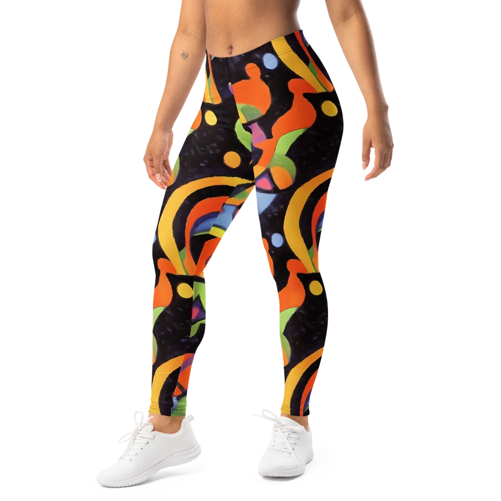 Neon Symphony on Leggings — Left Front