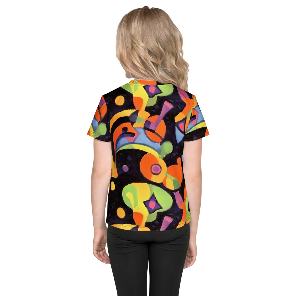 Neon Symphony on Kids Crew Neck T-Shirt — Back