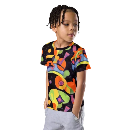 Neon Symphony on a Kids Crew Neck T-Shirt