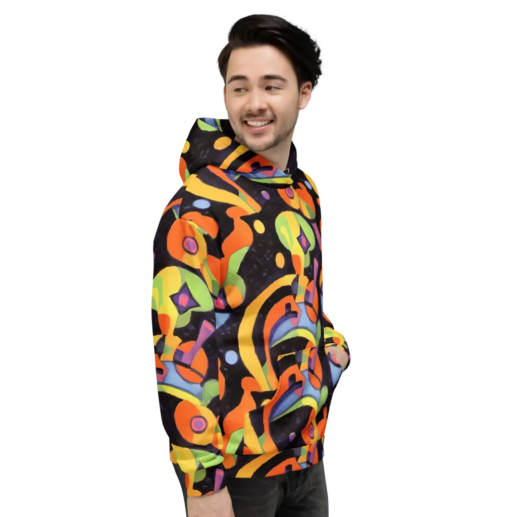Neon Symphony on Hoodie — Right