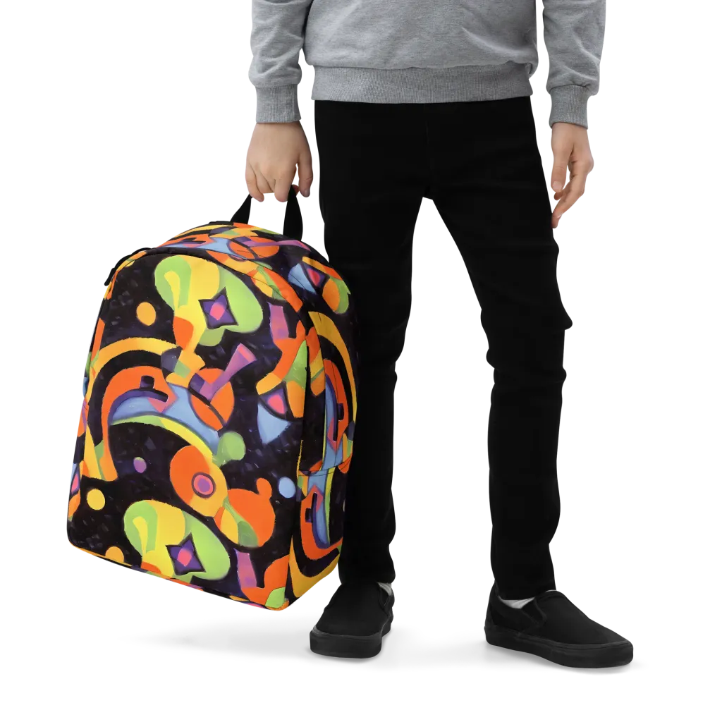 Neon Symphony on Minimalist Backpack — Zoomed-in