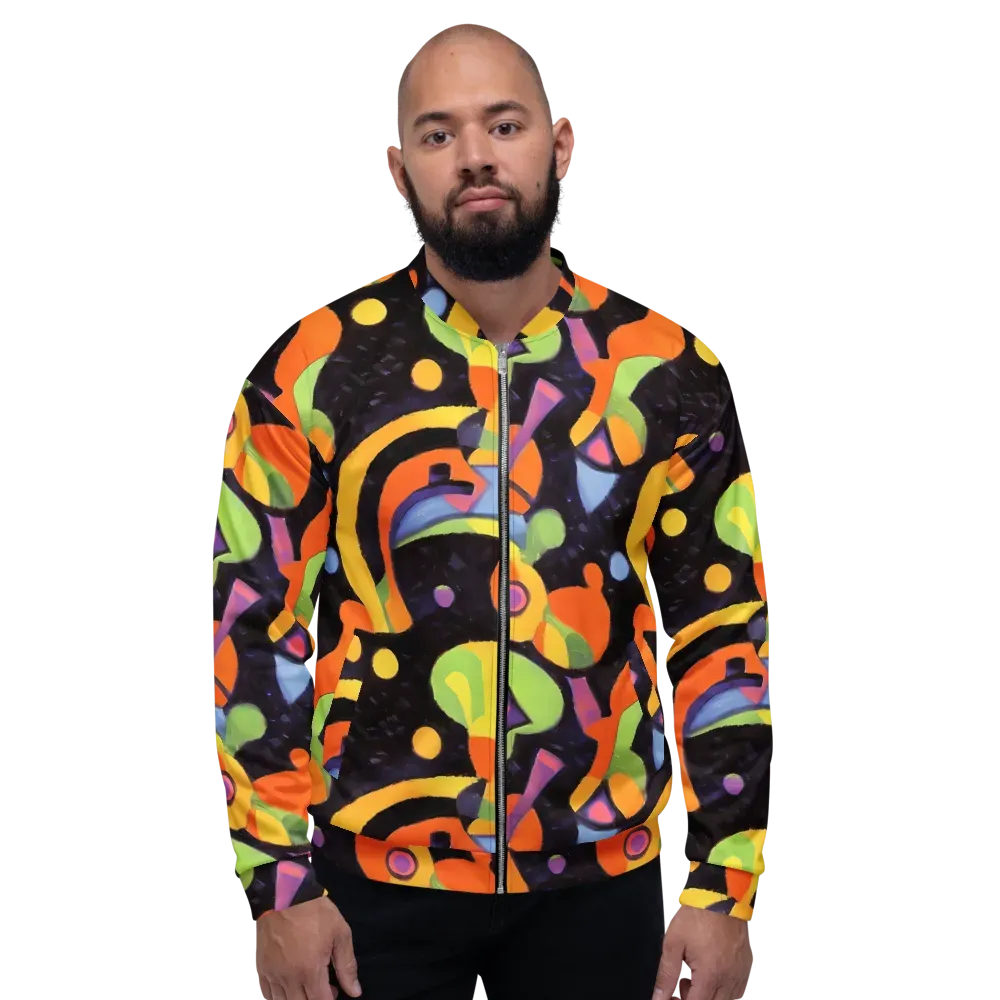 Neon Symphony on Bomber Jacket — Front