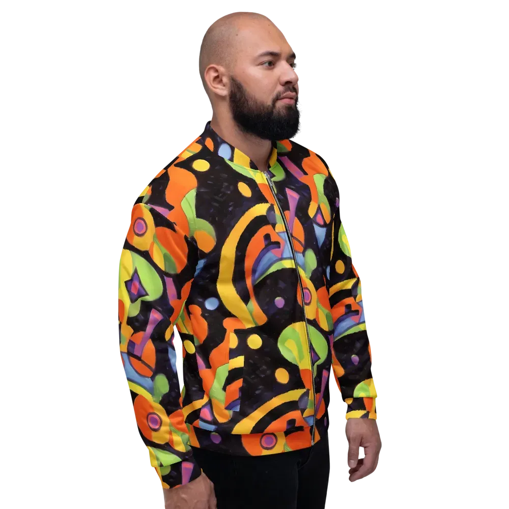 Neon Symphony on Bomber Jacket — Right