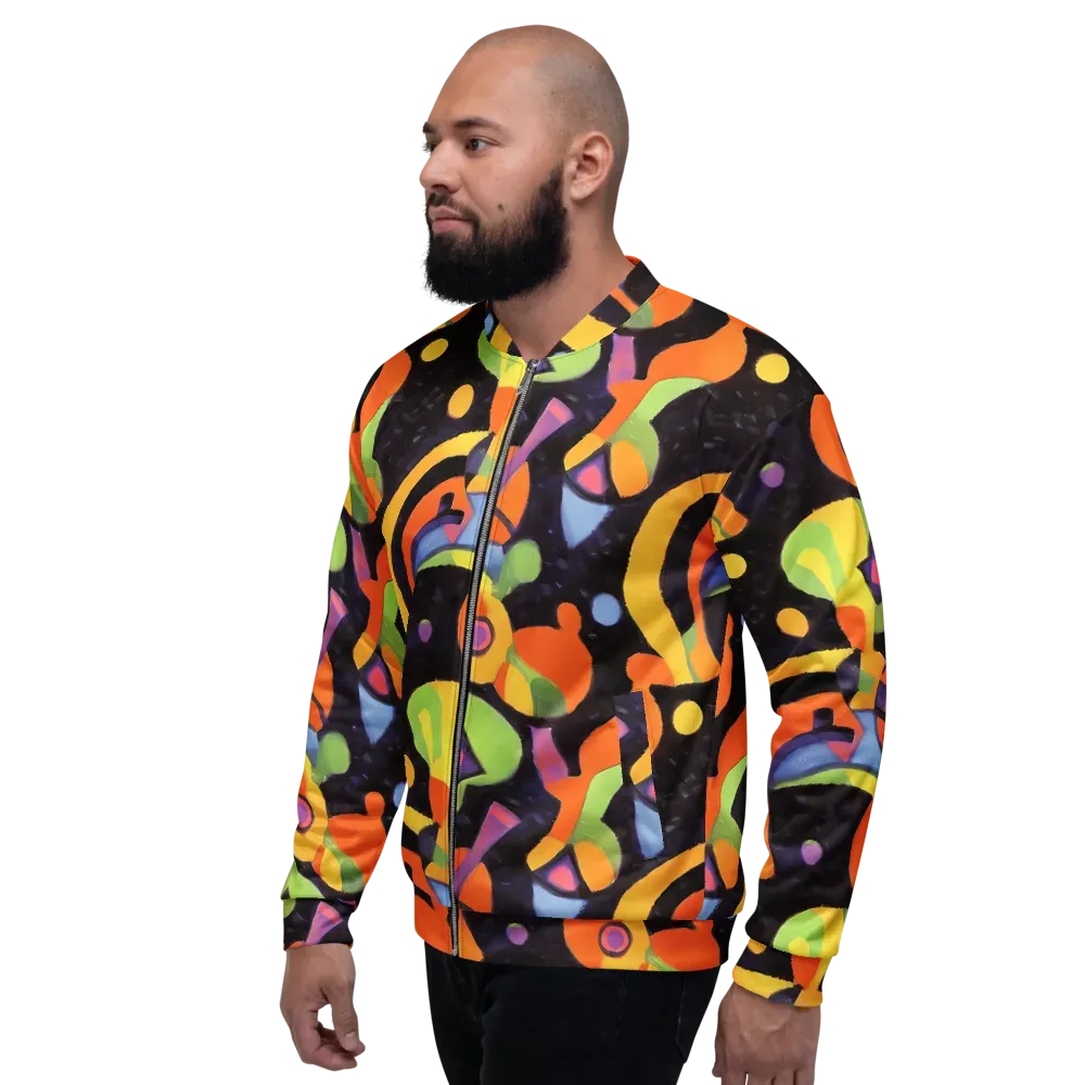 Neon Symphony on Bomber Jacket — Left
