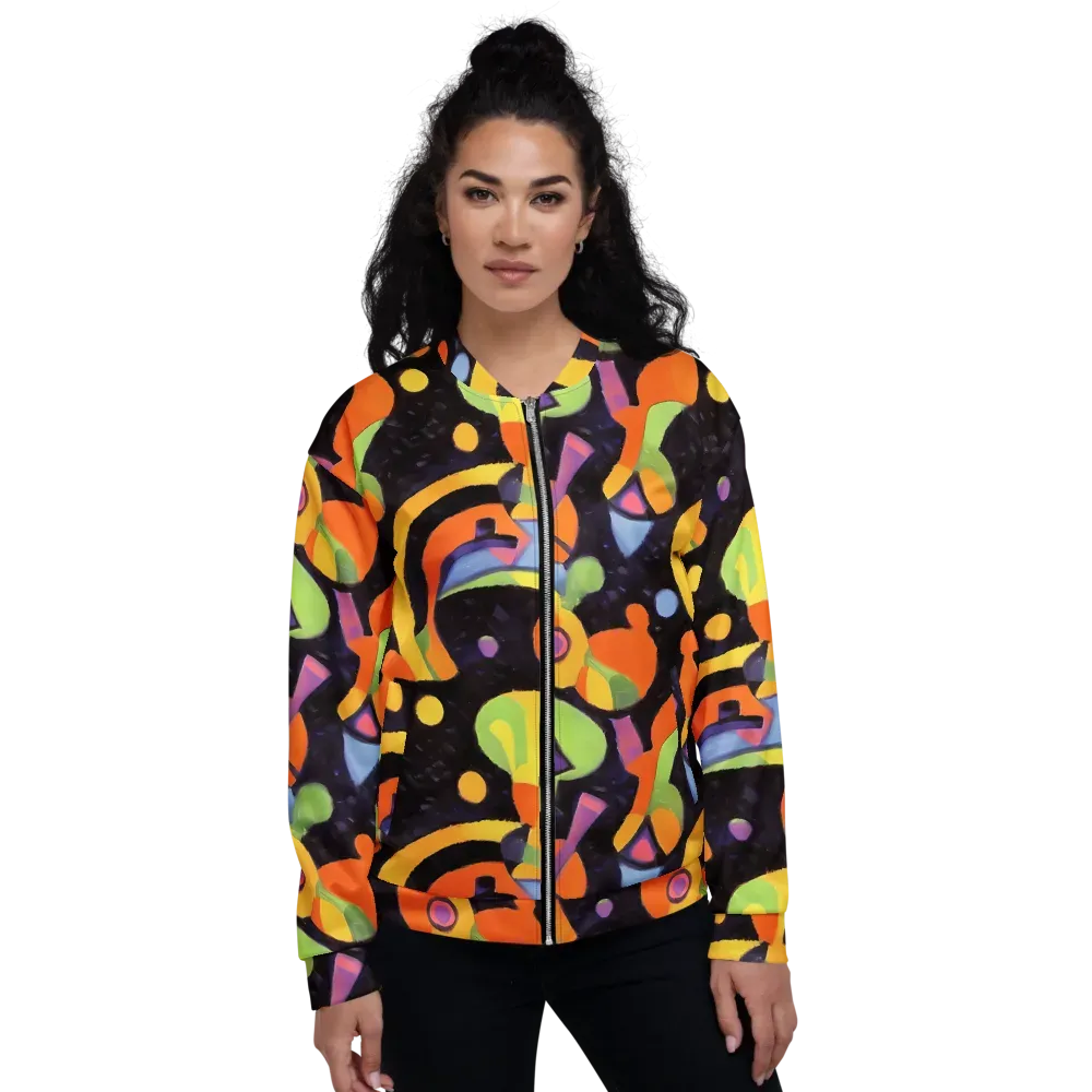 Neon Symphony on Bomber Jacket — Front