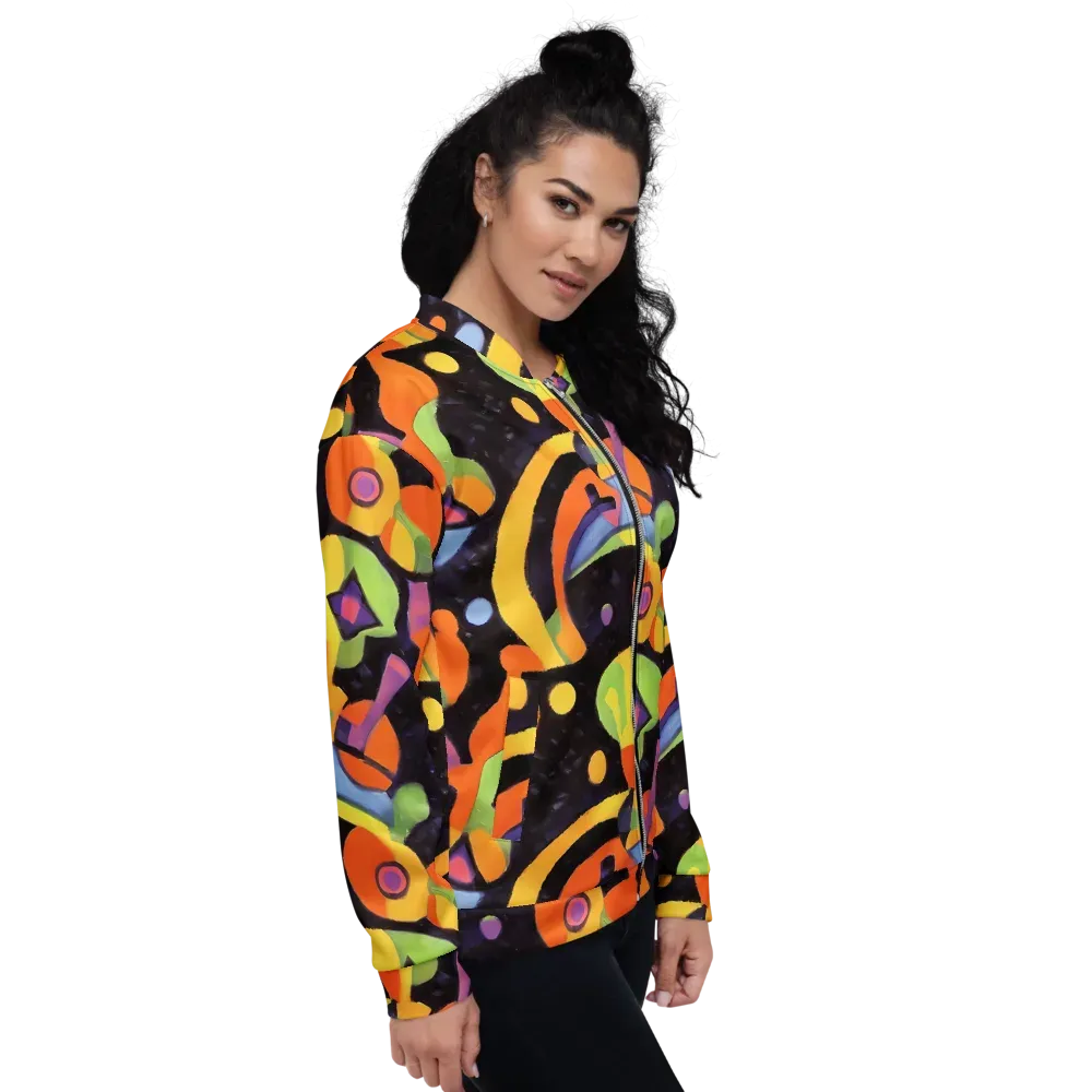 Neon Symphony on Bomber Jacket — Right