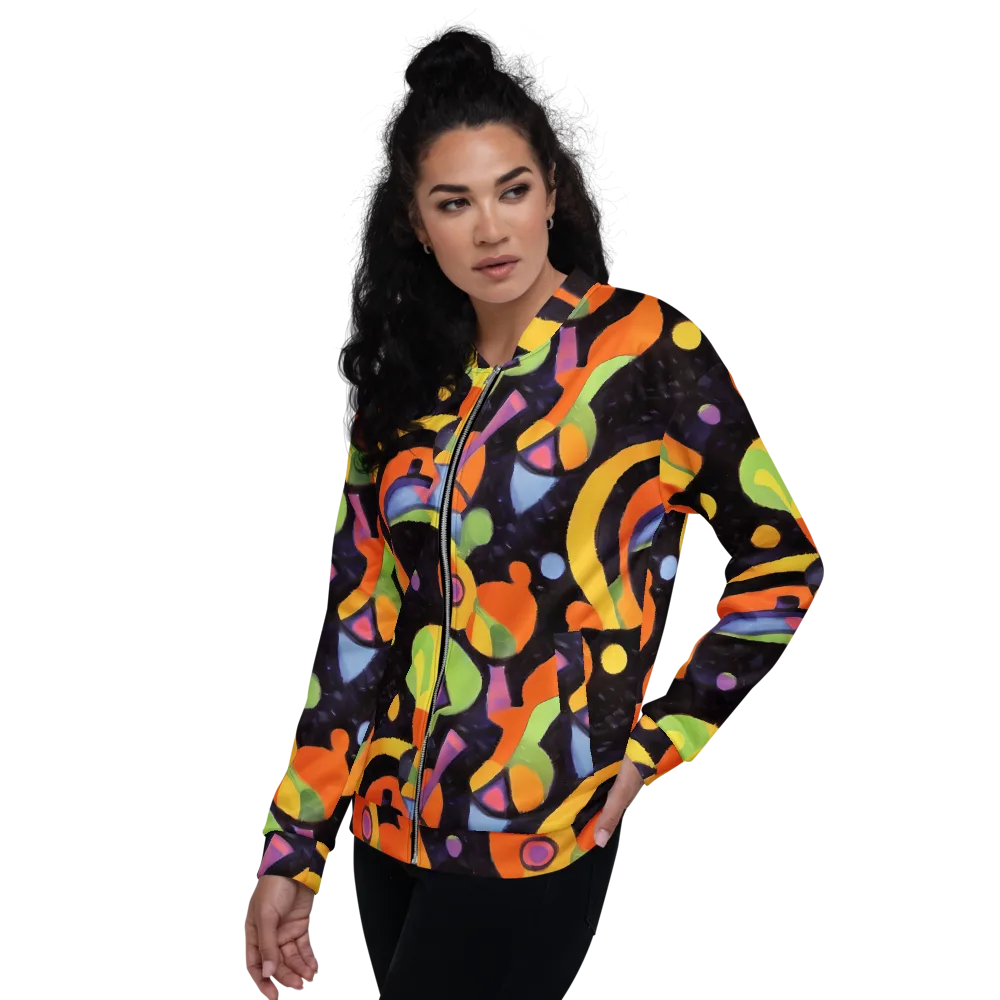 Neon Symphony on Bomber Jacket — Left