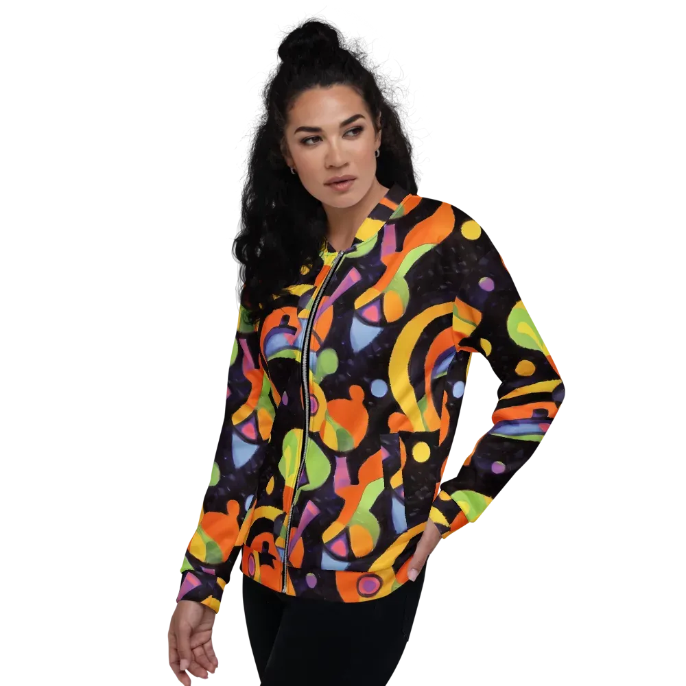 Neon Symphony on Bomber Jacket — Left