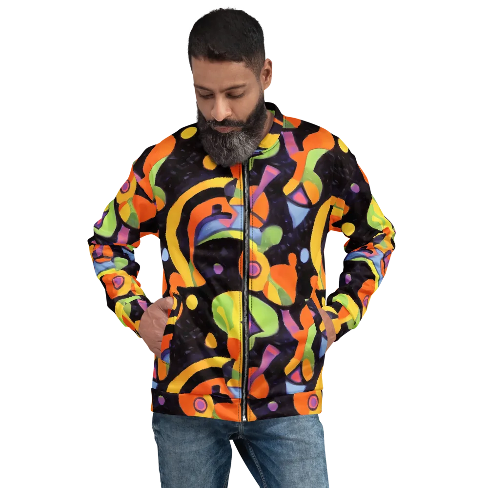 Neon Symphony on Bomber Jacket — Front