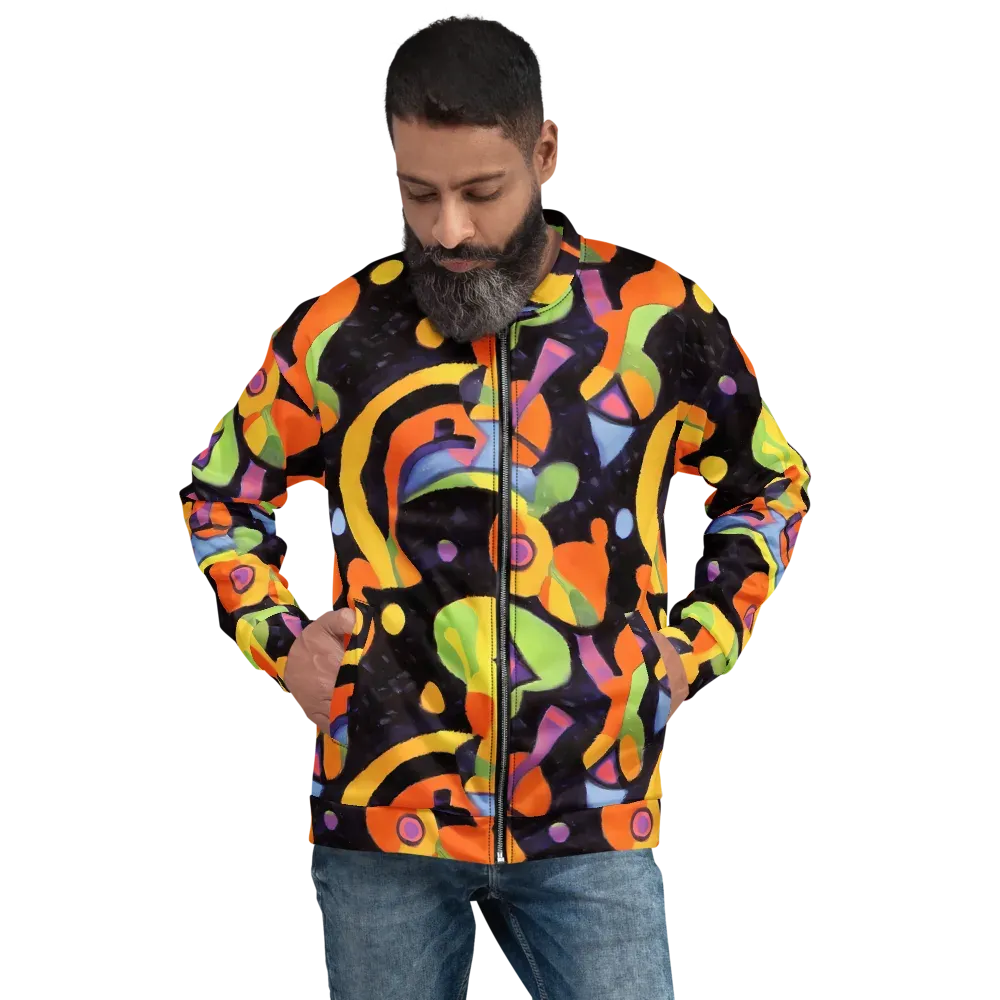 Neon Symphony on Bomber Jacket — Front