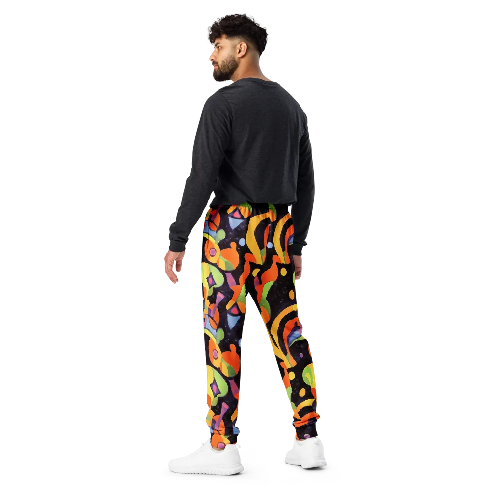 Neon Symphony on Men's Joggers — Back