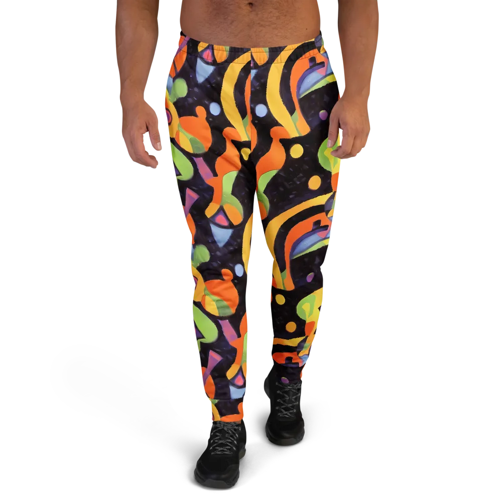 Neon Symphony on Men's Joggers — Front
