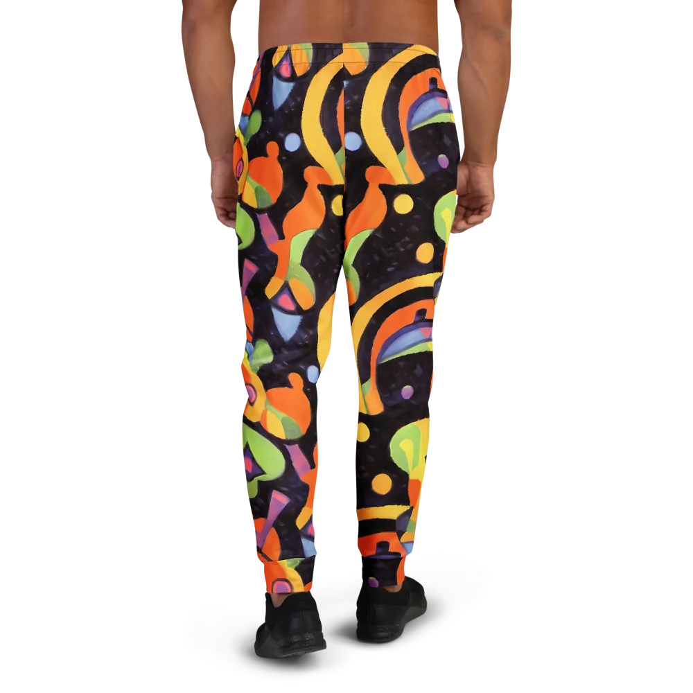 Neon Symphony on Men's Joggers — Back