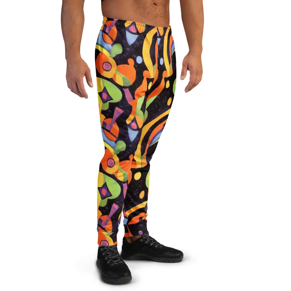 Neon Symphony on Men's Joggers — Right