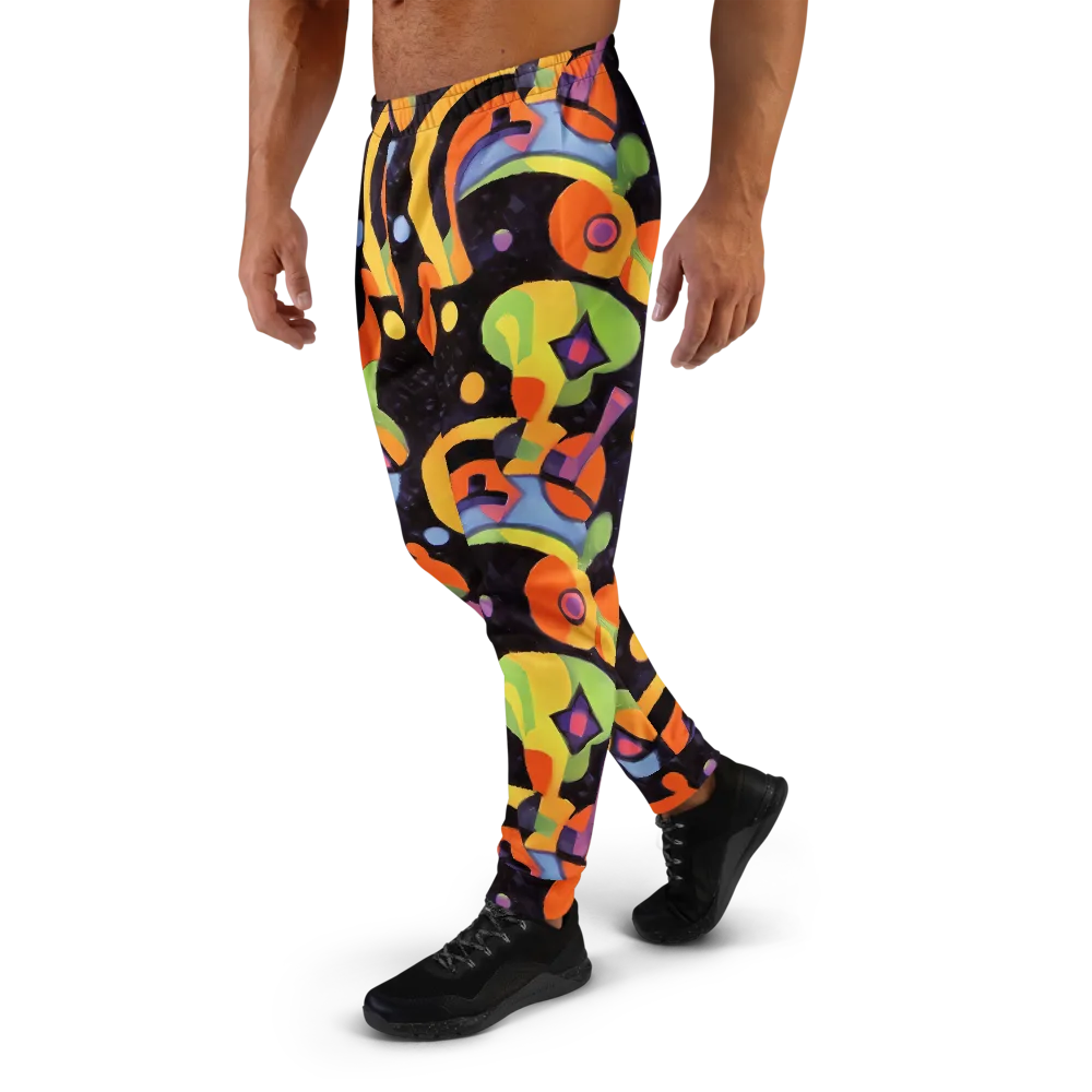 Neon Symphony on Men's Joggers — Left
