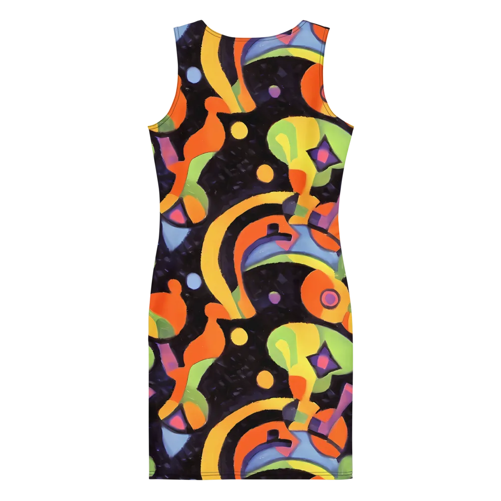 Neon Symphony on Bodycon Dress — Back