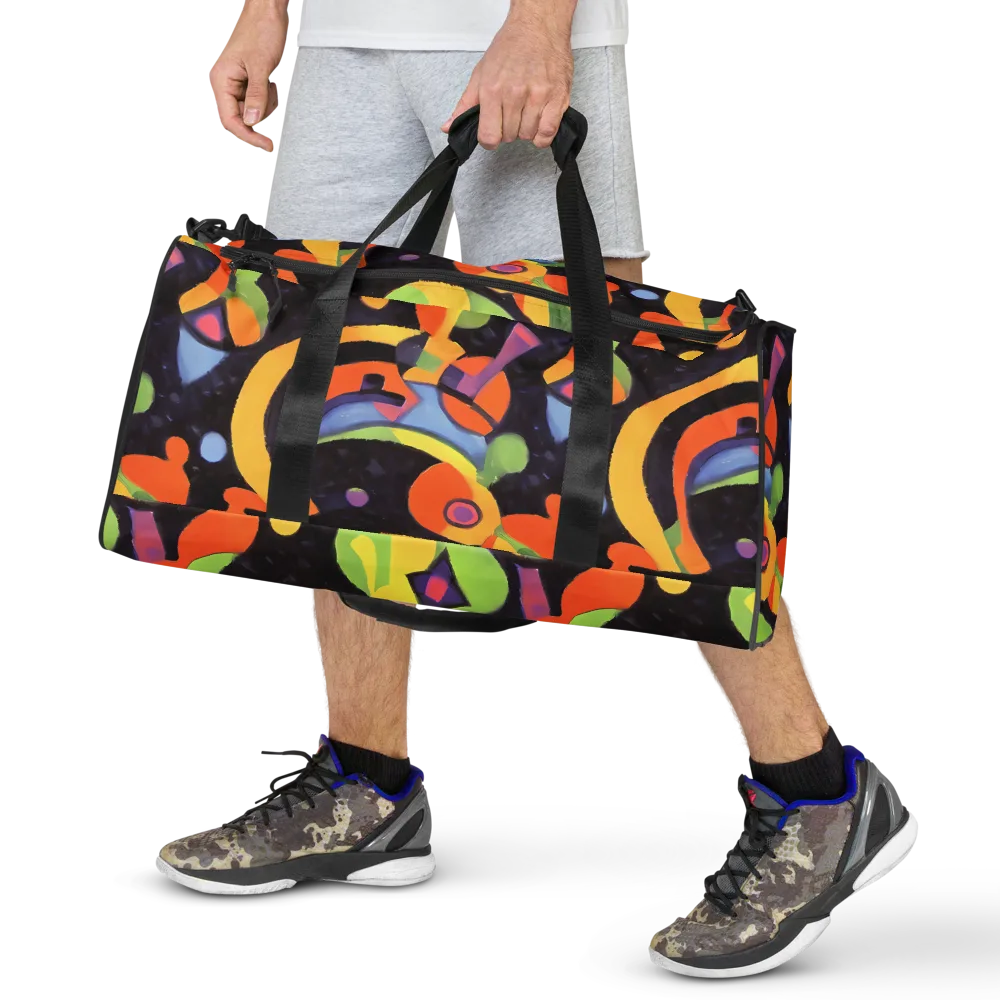 Neon Symphony on Duffle Bag — Front