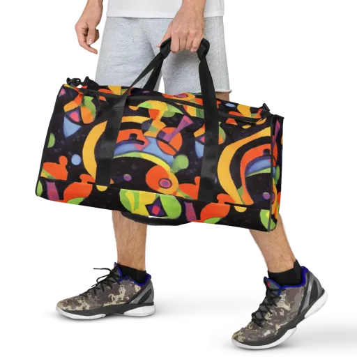 Neon Symphony on a Duffle Bag