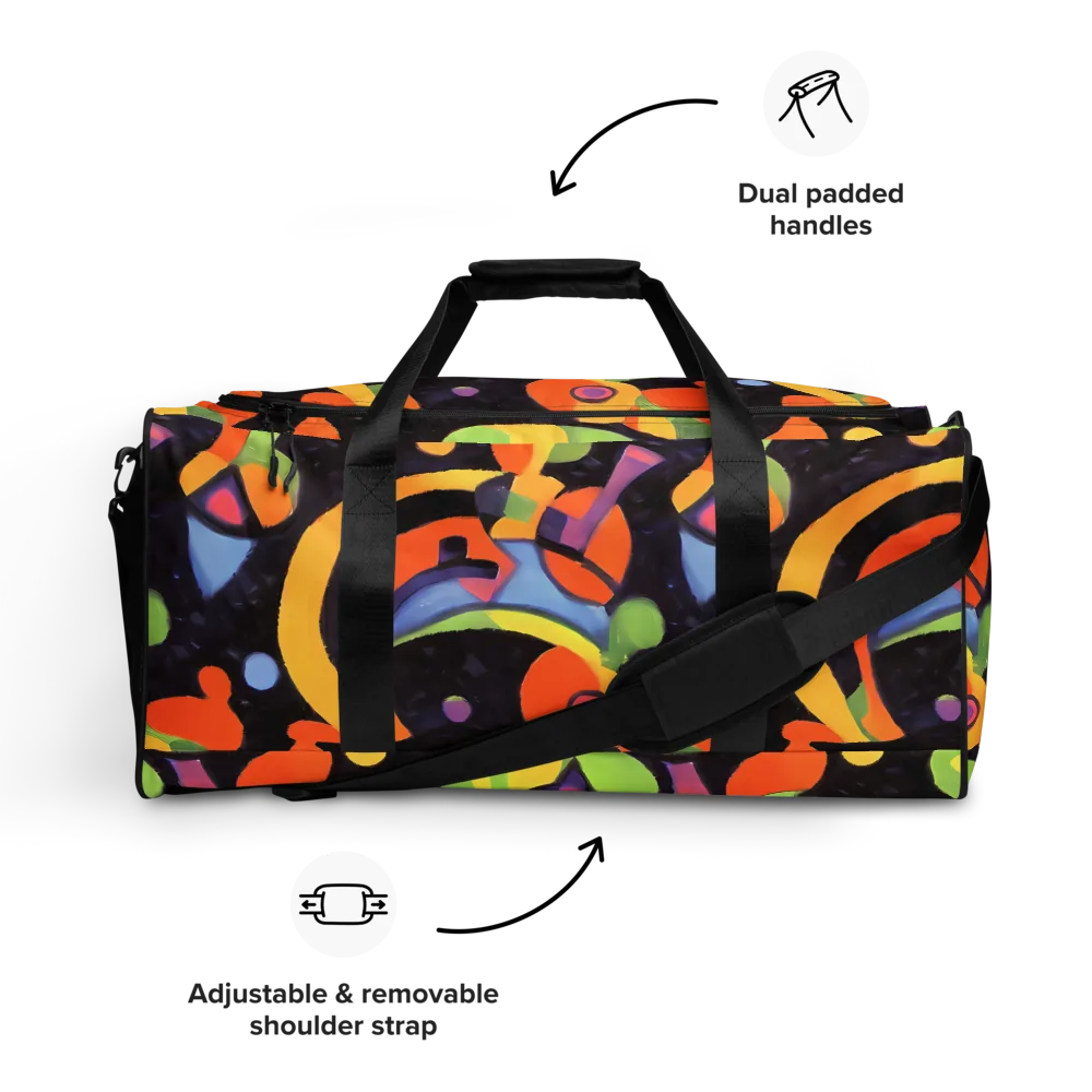 Neon Symphony on Duffle Bag — Front
