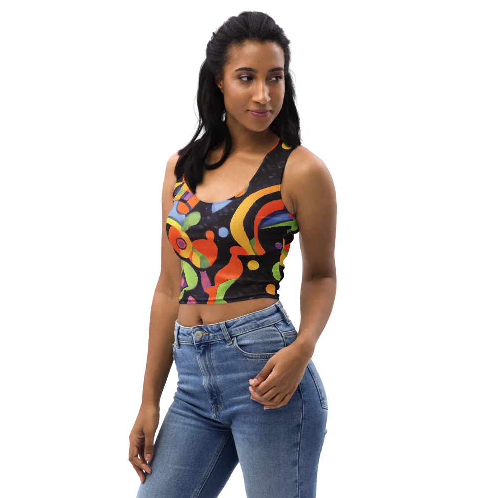 Neon Symphony on Crop Top — Left Front