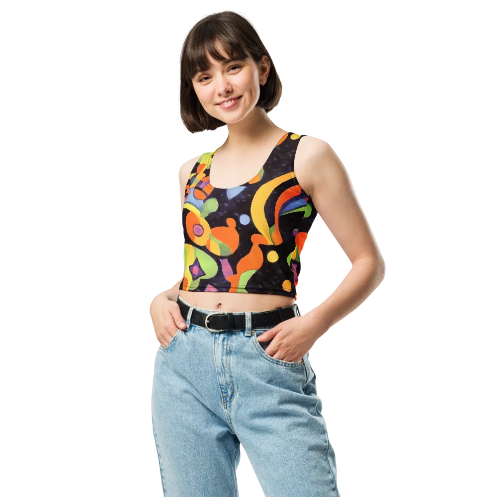 Neon Symphony on Crop Top — Front