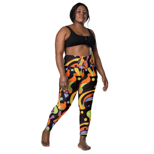 Neon Symphony on a Leggings with Pockets