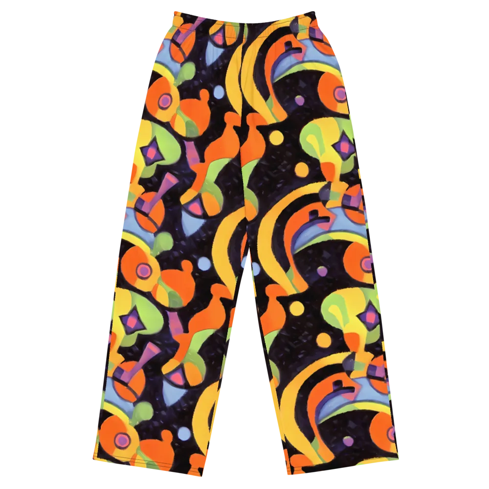 Neon Symphony on Wide-Leg Pants — Front