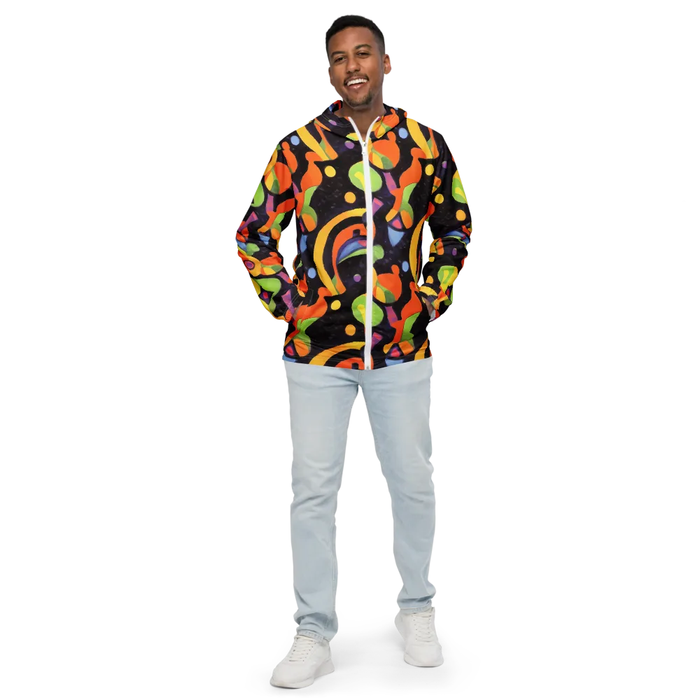 Neon Symphony on Men's Windbreaker — Front