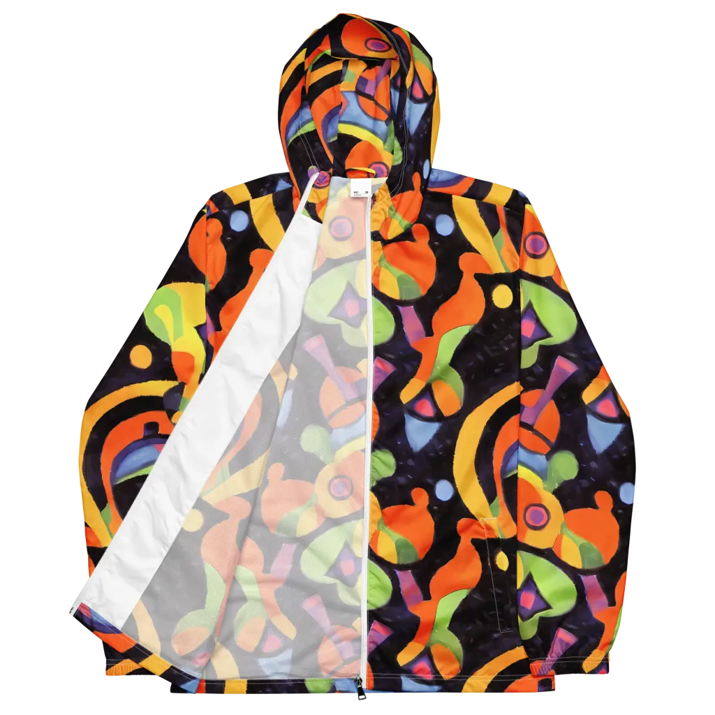 Neon Symphony on Men's Windbreaker — Front