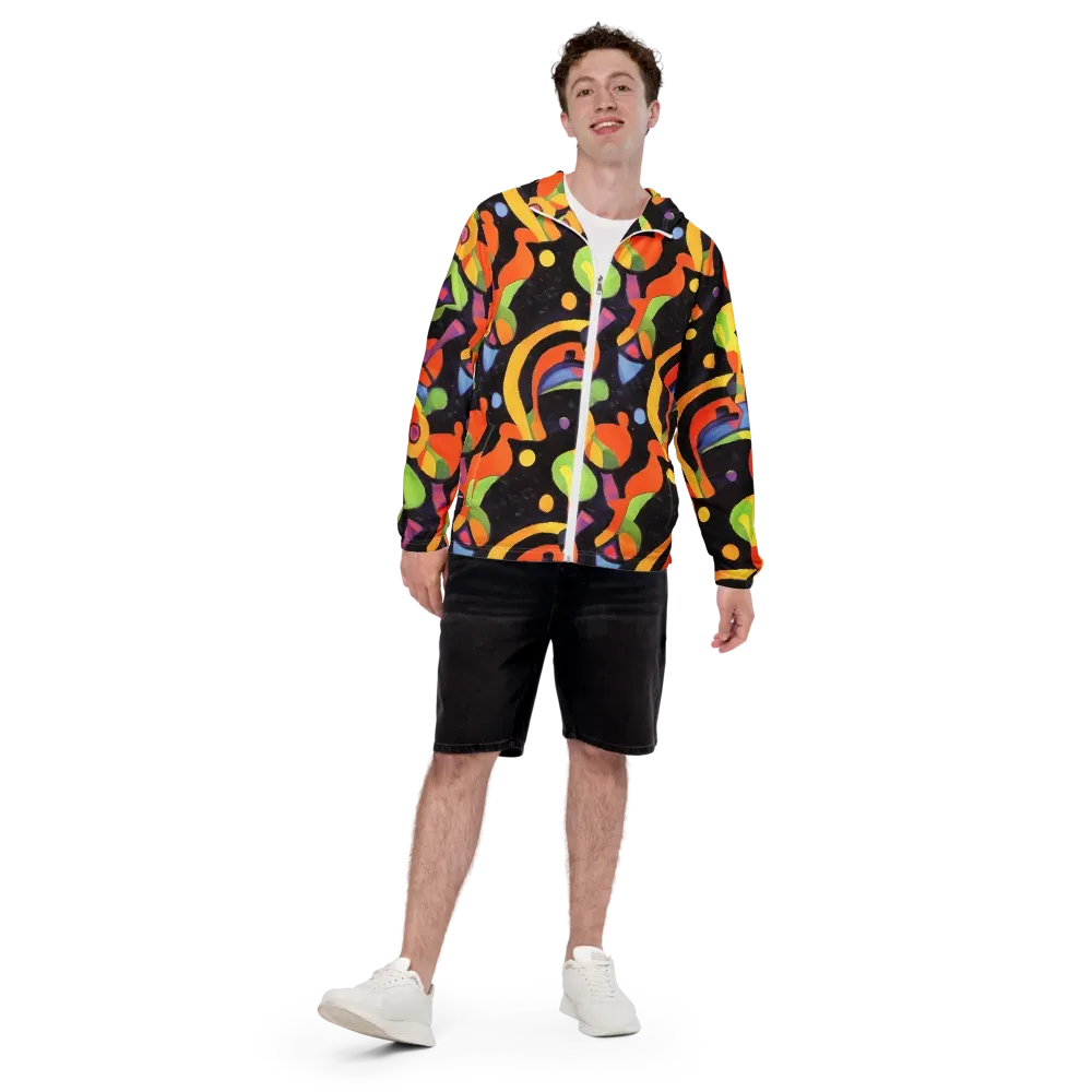 Neon Symphony on Men's Windbreaker — Front