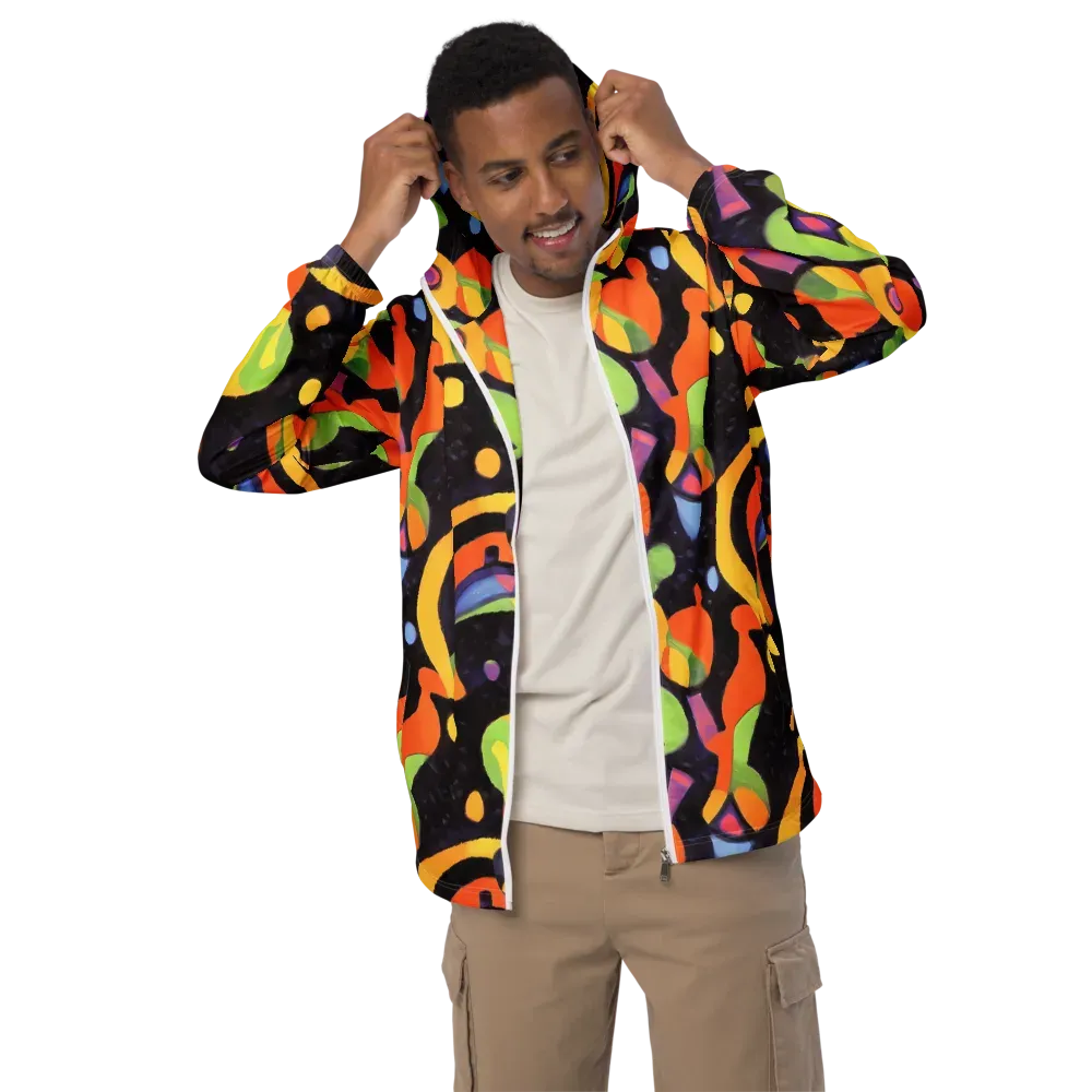Neon Symphony on Men's Windbreaker — Front