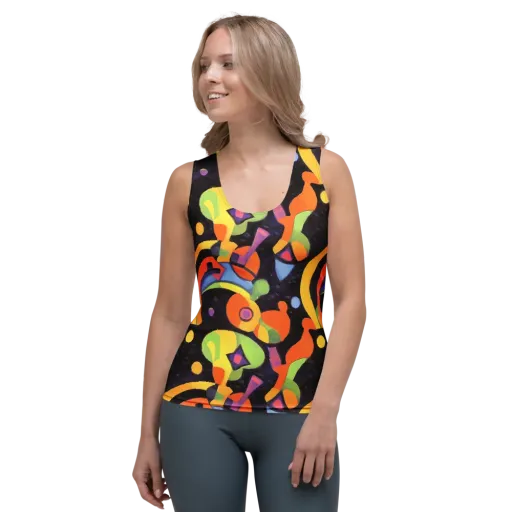 Neon Symphony on a Women's Tank Top